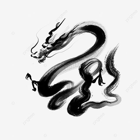 Ink Dragon, Chinese Dragon Drawing, Dragon Png, Mujeres Tattoo, Chinese Dragon Art, Chinese Feng Shui, New Year Art, Lunar Year, Dragon Illustration