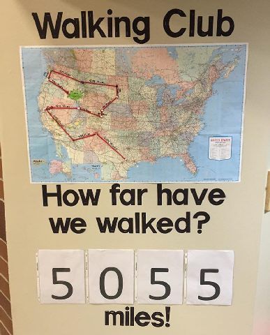 Walking Club Mileage Map Image Physical Education Teacher Aesthetic, Physical Education Wallpaper, Pe Bulletin Boards Middle School, Pe Teacher Office, Pe Bulletin Boards Elementary, Pta Bulletin Boards, Physical Education Bulletin Boards, Walking Group, Pe Bulletin Boards