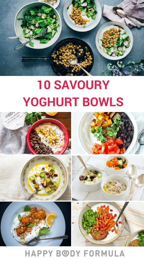 Savoury Yogurt Recipes, Yogurt Recipes Savory, Savory Yogurt Bowl, Yoghurt Ideas, Savory Yogurt, Primal Living, Yogurt Bowls, Yoghurt Bowl, Bowl Ideas