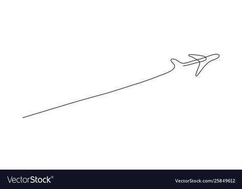 One Line Plane Tattoo, Plane Line Drawing, One Line Airplane Tattoo, Aviation Tattoo, Pilot Tattoo, Tattoo Line Art, Airplane Tattoo, Plane Drawing, Flying Plane