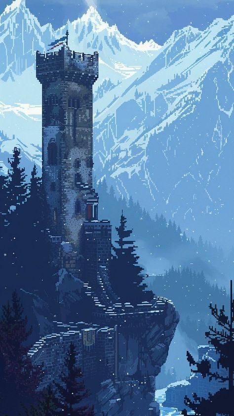 Winter Pixel Art, Winter Forest Art, Pixel Art Wallpaper, Pixel Art Landscape, Piskel Art, Pixel Art Background, Pixel Art Tutorial, Arte 8 Bits, Cool Pixel Art