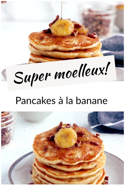 Easy Pancake Recipe No Baking Powder, Pancake Recipe No Baking Powder, Pancake Banane, Dream Breakfast, Fluffy Banana Pancakes, Banana Pancake Recipe, Easy Banana Pancakes, Easy Waffle Recipe, Pancakes For Breakfast