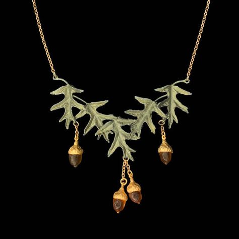 Michael Michaud US Violet Necklace, Acorn Jewelry, Fern Necklace, Coffee Substitute, Michael Michaud, Rose Necklace, African Violets, Food Source, 24kt Gold