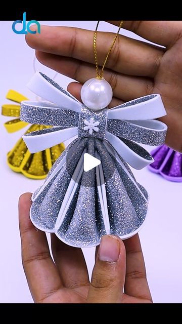 How To Make Angel Ornaments, Ribbon Angels How To Make, Paper Angels Diy How To Make, Angel Crafts Christmas, Paper Angel Ornaments, Diy Christmas Angels, Ribbon Angel Ornaments, Christmas Angel Ornaments Handmade, Angels Crafts