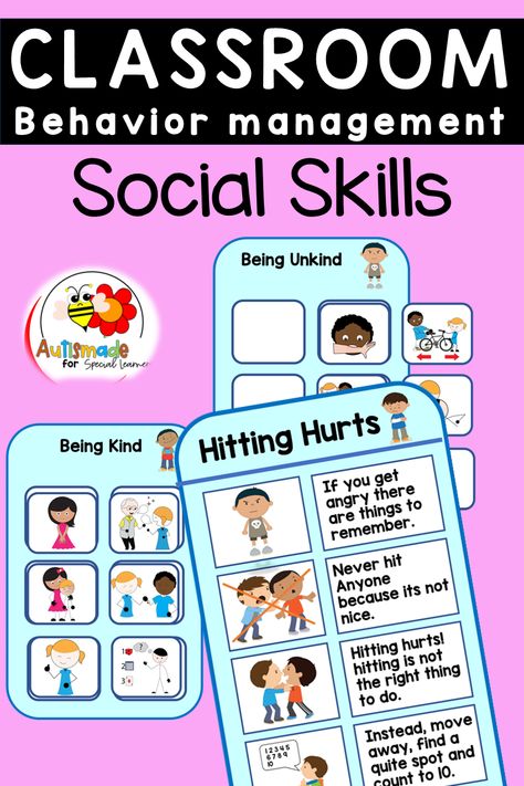 By implementing effective social skill interventions, Teachers can enhance behavior management in special education classrooms. These interventions address the specific needs of students, providing them with the support, strategies, and tools necessary to help them succeed academically and socially. Classroom Management Special Education, Asd Activities Special Education, Behavior Support Classroom, Special Education Behavior, Social Skills Training, Behavior Management Strategies, Playbased Learning, Life Skills Classroom, Behaviour Management