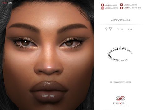 The Sims Resource - Javelin (3D eyelashes ) 3d Eyelashes Cc, Sims 4 Piercings, Makeup Cc, Skin Details, Sims 4 Cc Skin, Nose Mask, Sims 4 Collections, Sims Hair, Sims Community