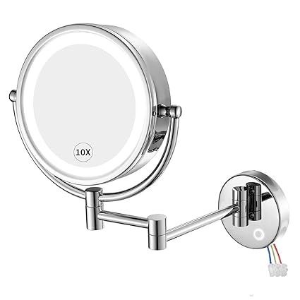 Amazon.com : GURUN Wall Mounted Hardwired Makeup Mirror with 3 Tones Dimmable LED Lights 10x Magnifying Mirror with Touch Control for Bathroom Bedroom 13" Extendable Arm Direct Wire M1809D-T(10x,Chrome) : Beauty & Personal Care Magnifying Mirror, Dimmable Led Lights, Touch Control, Bathroom Bedroom, Makeup Mirror, Wall Mount, Beauty And Personal Care, Led Lights, Personal Care