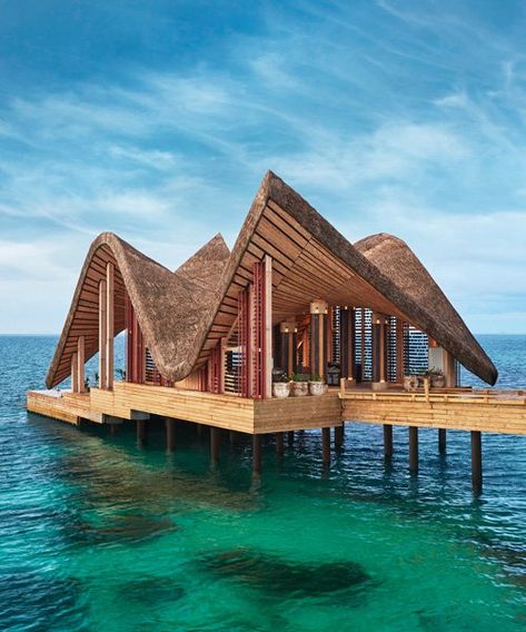 Resort Architecture, Bamboo Architecture, Pavilion Design, Water House, Maldives Resort, Parametric Architecture, Resort Design, Tropical Resort, Luxury Resorts