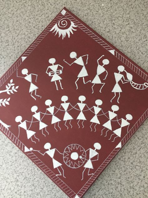 Warli Mandala Art Wall, Rajasthan Decor, Gujarat Culture, Odisha Art, Worli Painting, Warli Painting, Warli Art, Boho Art Drawings, Coaster Art