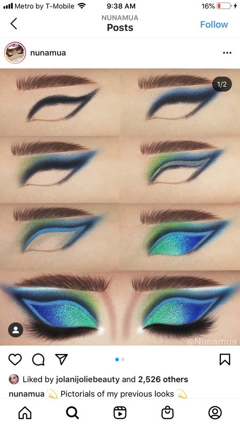 Bird Eye Makeup, Peacock Eyes, Bird Makeup Look, Fish Eye Makeup, Peacock Eyeshadow Looks, Peacock Eyeshadow, Parrot Eye Makeup, Dragon Eye Makeup, Feather Makeup