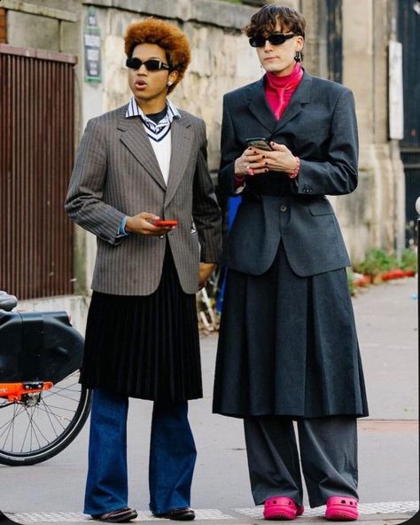 All Posts • Instagram Paris Fashion Week 2022, Grandpa Fashion, Fall Menswear, Guys In Skirts, Pfw Street Style, Fashion Week 2022, Paris Mens Fashion, Genderless Fashion, Mens Fashion Photography