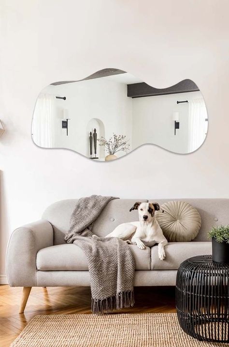 Mirror Interior Design, Irregular Mirror, Diy Interior Decor, Contemporary Wall Mirrors, Fantasy Homes, Mirror Interior, Living Room Mirrors, Diy Home Decor On A Budget, Mirror Designs