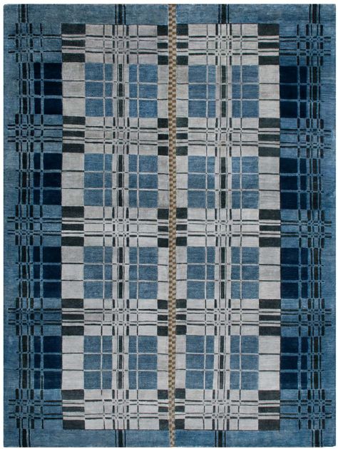 Big Plaid Ocean Blue - Christopher Farr Blue Plaid Rug, Christopher Farr, Plaid Rug, Spanish Villa, Ocean Blue, Blue Plaid, Blue Ocean, Plaid Pattern, Colorful Interiors