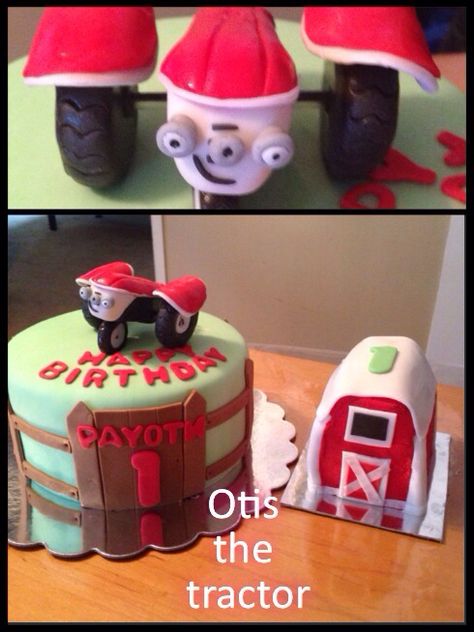 Otis the tractor birthday cake #PenguinKids  #otisandthescarecrow  LOVE THIS! Otis The Tractor Birthday, Otis The Tractor, Tractor Birthday Cakes, Tractor Birthday Party, Tractor Birthday, Cake Mix Cookie Recipes, Car Cake, Cake Mix Cookies, Third Birthday