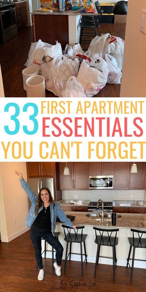 First Apartment Tips, College Bedroom Apartment, Boho Apartment, First Apartment Essentials, First Apartment Checklist, Modern Apartment Decor, Apartment Hacks, Apartment Needs, Apartment Decorating Living