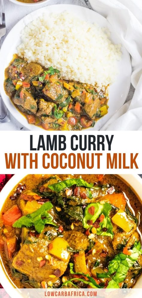 Lamb Curry Recipes, Curry Healthy, Healthy Curry, Curry With Coconut Milk, African Kitchen, Recipes African, Curry Stew, Lamb Recipe, Coconut Bowls