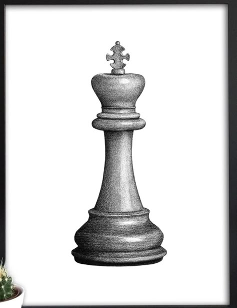 Chess Drawing Illustrations, Chess King Drawing, Chess Piece Sketch, King Chess Piece Drawing, Chess Pieces Drawing, Tattoo Chess, Chess Drawing, Shading Practice, Queen Drawing