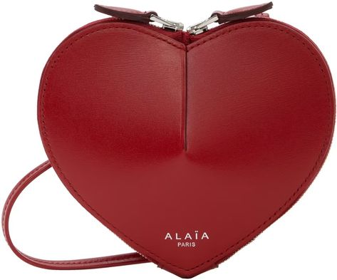 ALAÏA: Red Mini 'Le Cœur' Coin Pouch | SSENSE Red Mini Bag, I See Red, Heart Accessories, Animal Coloring, Red Logo, Coin Pouch, Logo Stamp, The Pouch, Calf Skin