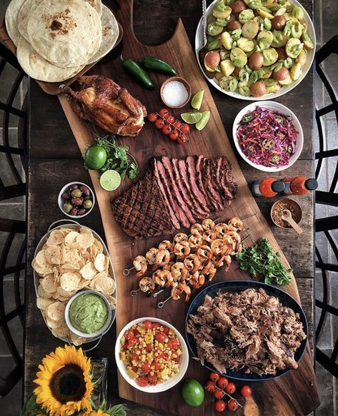 Antipasto Appetizer, Grilled Platter, Steak Shrimp, Bbq Platter, Meal Planning Board, Grilled Taco, Wedding Platters, Pulled Pork Tacos, Sharing Platters