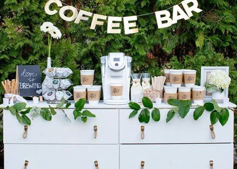 Brunch Wedding Ideas, Bar Ideas Diy, Breakfast Bar Ideas, Coffee Bar Wedding, Wedding Coffee, Diy Bridal Shower, Diy Coffee Bar, Coffee Wedding, Wedding Brunch