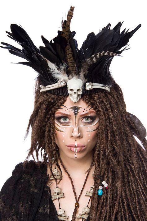 Voodoo Priestess Costume, Steampunk Ocean, Voodoo Makeup, Witch Doctor Costume, Priestess Costume, Voodoo Costume, Voodoo Witch, Voodoo Halloween, Voodoo Priestess