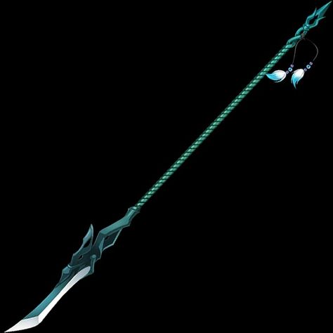 Cool Polearm Designs, Anime Spear Concept Design, Fantasy Spears Design, Anime Spear Design, Polearm Designs Art, Polearms Design, Cool Spears Design, Spears Design Art, Spear Fantasy Art