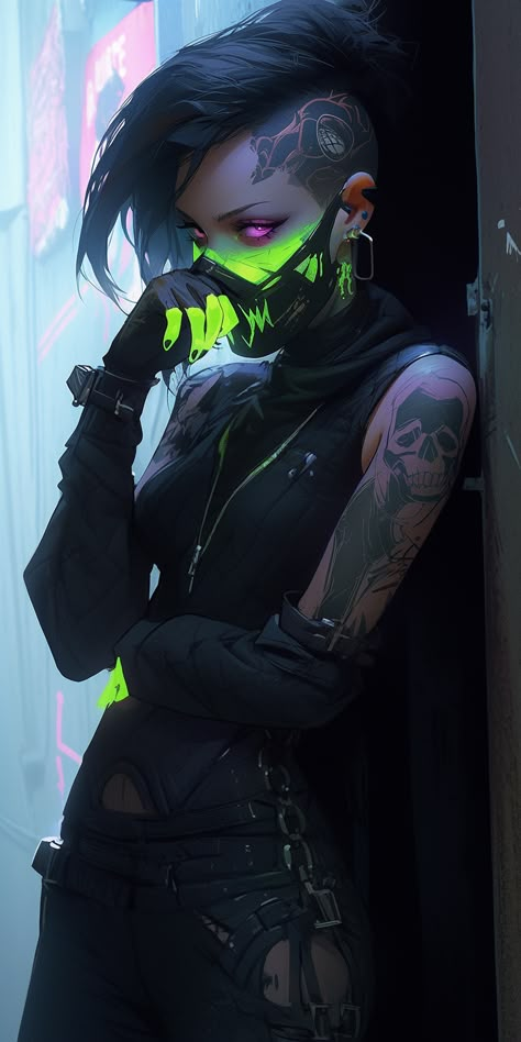 Character art created with Midjourney Ai #Artwork #Character #Fantasy #cyberpunk Cyberpunk Art Character, Female Cyberpunk Oc, Cyberpunk Augmentation, Cyberpunk Female Oc, Cyberpunk Character Concept Art, Cyberpunk Woman Character Art, Cyberpunk Character Art Female Neon, Cyberpunk Girl Character Design, Cyberpunk Character Female