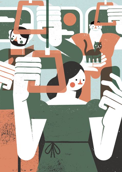 Tiago Galo on Behance Organic Illustration, Illustration Color Palette, Geometric People, Flat Illustration Design, Illustration Design Graphique, Train Illustration, Geometric Pattern Art, Isaac Asimov, Illustration Agency