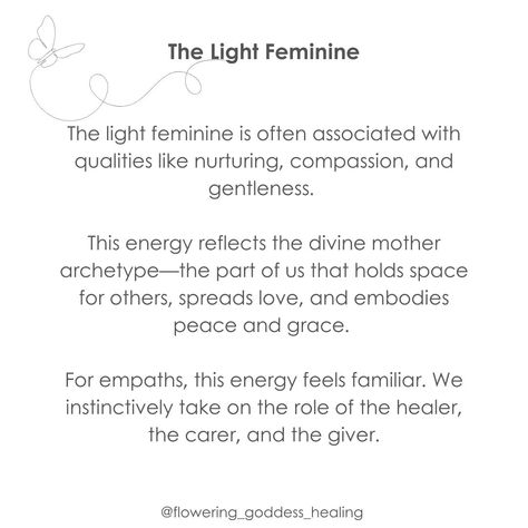 As empathic women, we deeply absorb the energy around us, which can leave us feeling overwhelmed and disconnected from our own power. But what if our sensitivity is a divine gift—an invitation to embody the full spectrum of feminine energy, both light and dark? As someone who has people-pleased for far too long, I know the struggle of losing myself in the process. Healing myself by embracing both the light and dark feminine energies was a way I reclaimed my power. Empaths are natural heale... Reclaim Feminine Energy, Light And Dark Feminine, Healing Myself, My Power, Divine Mother, The Giver, Dark Feminine, Full Spectrum, Spread Love