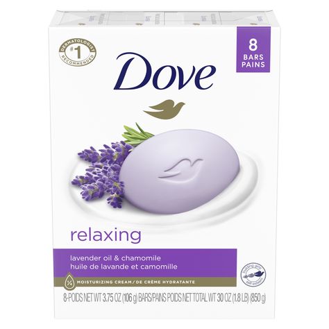 Relaxing Beauty Bar Dove Lavender, Dove Bar Soap, Dove Bar, Dove Beauty Bar, Lavender Soap Bar, Dove Beauty, Dove Body Wash, Lavender And Chamomile, Gentle Skin Cleanser