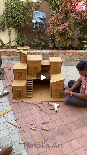 Cardboard House Model, House With Cardboard, Hetal's Art, Cardboard House, Miniature Model, Do It Yourself, Having Fun, A Dream, Real Life