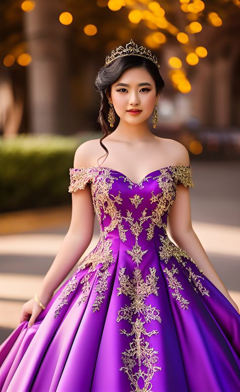 Dark purple ball gown