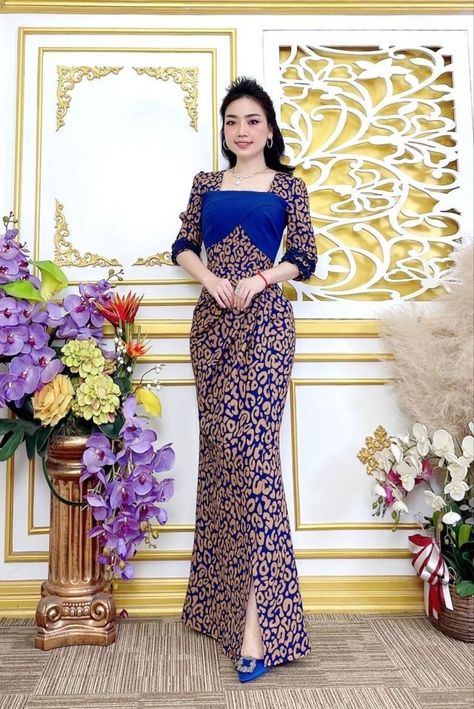 Batik Modern Fashion Style, Mizo Sunday Dress Design, Mizo Sunday Dress, Dress Batik Modern, Sunday Dress Design, Jumpsuit Prom Dress, Model Dress Batik, Modern Filipiniana Dress, Model Dress Kebaya