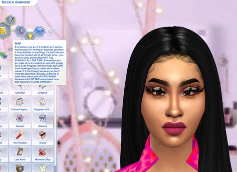 Black Sims 4 Traits, Sims 4 Muvasimmer Traits, Sims 4 Cc Patreon Traits, Muvasimmer Traits, Sims4 Cc Traits, Sims4 Traits Cc, Sims 4 Traits Patreon, Sims 4 Cardi B, Sims 4 Cc Adult Mods