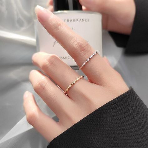 Shiny Rings, Korean Jewelry, Dainty Gold Rings, Cubic Zirconia Jewelry, Handcrafted Rings, Girly Jewelry, Delicate Rings, Crystal Rings, Women Rings