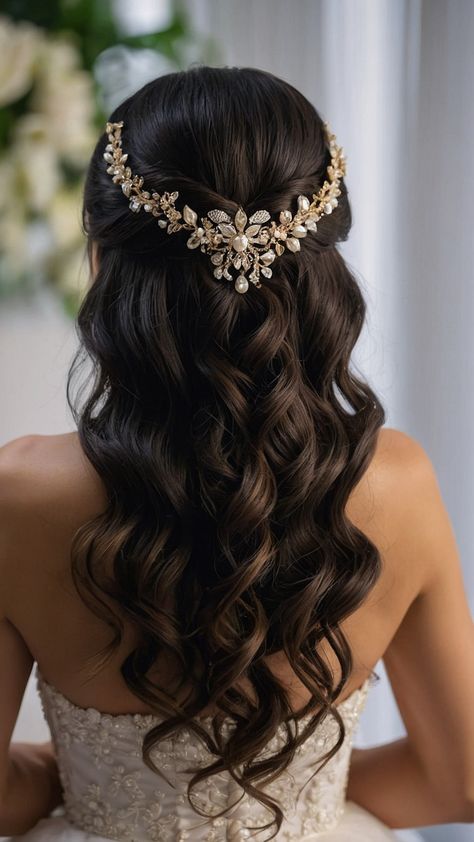 Discover stunning bridal hairstyles for straight long hair short hair bangs curly hair short veils messy buns crown braids easy updos medium length afro simple elegant half up half down styles natural hair and braided looks Find your perfect wedding day hair inspiration Short Curly Hair Bridal Hairstyles, Elegant Half Up Half Down Hairstyles Wedding Bride, Medium Length Afro, Hairstyles For Straight Long Hair, Half Up Half Down Styles, Short Veils, Crown Braids, Brunette Bride, Braids Easy