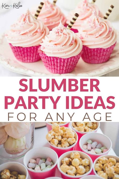 Sleepover Cupcakes Ideas, Pyjama Party Ideas, Girls Pj Party, Slumber Party Snacks, Pajama Party Ideas, Slumber Party Foods, Slime Making Party, Adult Pajamas Party, Slumber Party Ideas