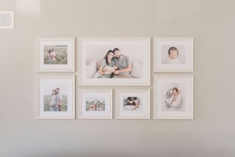 Photos Above Couch, Hallway Photo Wall, Hallway Pictures, Small Gallery Wall, Gallery Wall Design, Family Photo Wall, Perfect Gallery Wall, Open Concept Home, Family Wall Decor