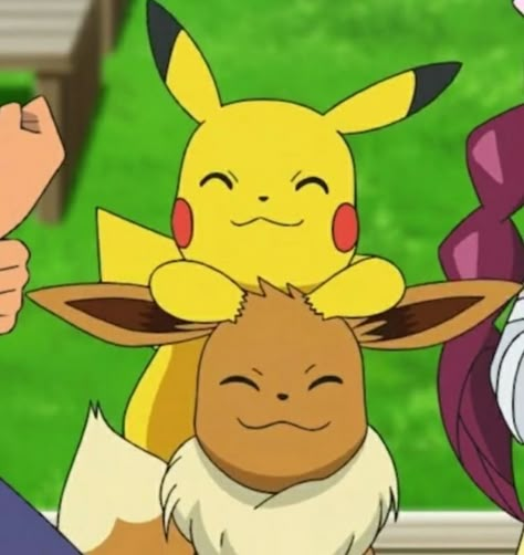 Matching Eevee Icons, Pikachu And Eevee Matching Pfp, Pokemon Episodes, Eevee Pfp, Cute Pokemon Pfp, Pikachu Pfp, Pfp Pokemon, Eevee And Pikachu, Happy Pokemon