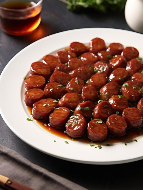 Caramelized Kielbasa Bites Gluten Free Kielbasa Recipes, Kielbasa Bites, Kielbasa Recipes, Easy Foods, Kielbasa Sausage, 2024 Recipes, Crockpot Dishes, Gluten Free Snacks, Kielbasa