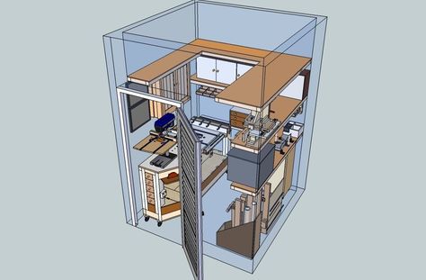 Tiny Workshop, Garage Organizing, Tool Storage Cabinets, Workshop Layout, Woodworking Shop Layout, Woodworking Shop Projects, Diy Workbench, Studio Workshop, Workshop Garage