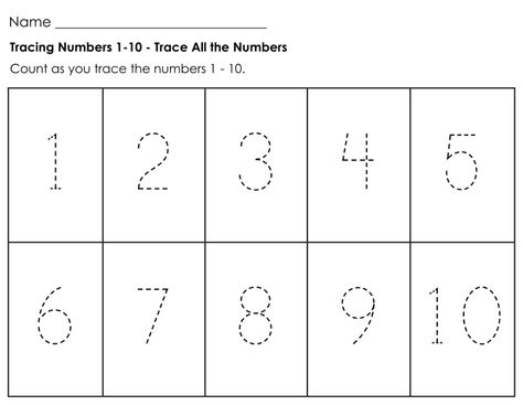 Tracing Numbers 1-10 for Kindergarten Letter Sounds Preschool, Trace Numbers, Number Tracing Worksheets, Shape Tracing, Color Worksheets For Preschool, Tracing Numbers, 20 Number, Numbers Worksheet, Preschool Tracing