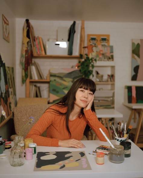 From Lazy Oaf & Little Sunny Bite to Lulu Guinness & Lord of the Rings: Charlotte Mei on her poetic & pastoral practice | Creative Boom Illustrator Portrait, Creative Headshots, Artist Photoshoot, Artist Portraits, Artist Portrait, Headshot Ideas, Artist Photo, Artist Branding, Lulu Guinness