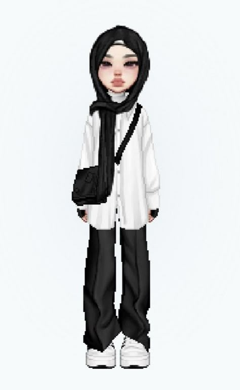 Everskies Hijab, Hijabi Winter Outfits, Cute Y2k Outfits, Bitmoji Outfits, Hijabi Fits, Everskies Outfits, Hijabi Outfit, Bratz Inspired Outfits, Muslim Outfits Casual