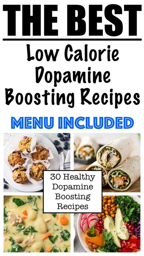 Low Calorie Dopamine Increasing Recipes + Printable Dopamine Menu Dopamine Menu Morning Routine, Dopamine Menu Ideas, Low Calorie Oatmeal, Dopamine Diet, Low Calorie Baking, 500 Calories Recipes, Low Calorie Cooking, High Protein Low Calorie, Healthy Food Recipes Clean Eating