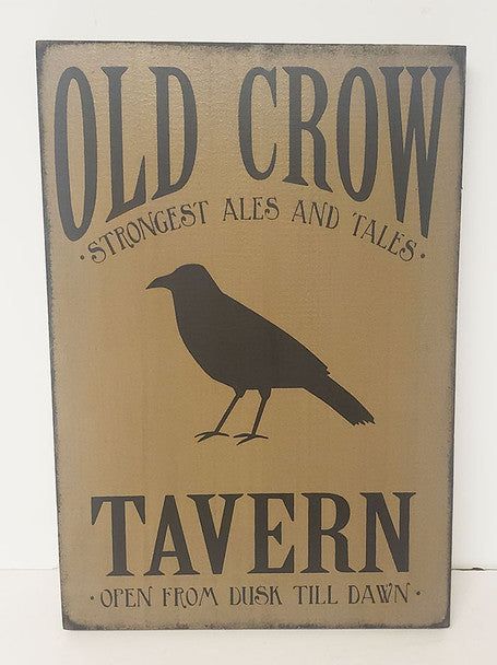 Tavern Signs Ideas, Tavern Decor, Crow Perched, Tavern Sign, Fantasy Room, Wood Ceiling Lights, Primitive Wood Signs, Vintage Wooden Signs, Primitive Walls