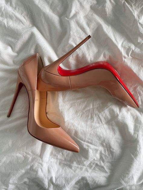 Christian Loubiton Heels, Beige Louboutin Heels, Graduation Louboutin, Nude Louboutin Heels Outfit, Christian Louboutin Heels Aesthetic, Loubuitton Shoes, Loubuitton Heels, Loubitons Heels, Louboutin Heels Wedding