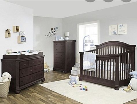 Nursery Espresso Furniture, Cherry Wood Furniture Bedroom, Wood Furniture Bedroom, Espresso Furniture, Cherry Wood Furniture, Black Nursery, Nursery Furniture Collections, Stylish Bedroom Design, Baby Sleep Problems