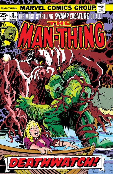 Mike Ploog, Thing Marvel, Swamp Creature, Marvel Comics Covers, Marvel Comic Books, Man Thing Marvel, Horror Comics, Comic Book Covers, Ghost Rider