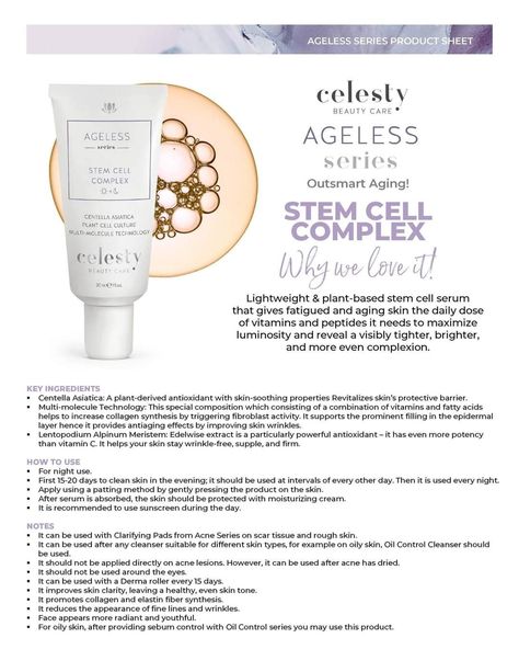 Celesty Makeup, Celesty Beauty, Plant Cell, Clean Makeup, Stem Cells, Beauty Sets, Fatty Acids, Aging Skin, Beauty Care